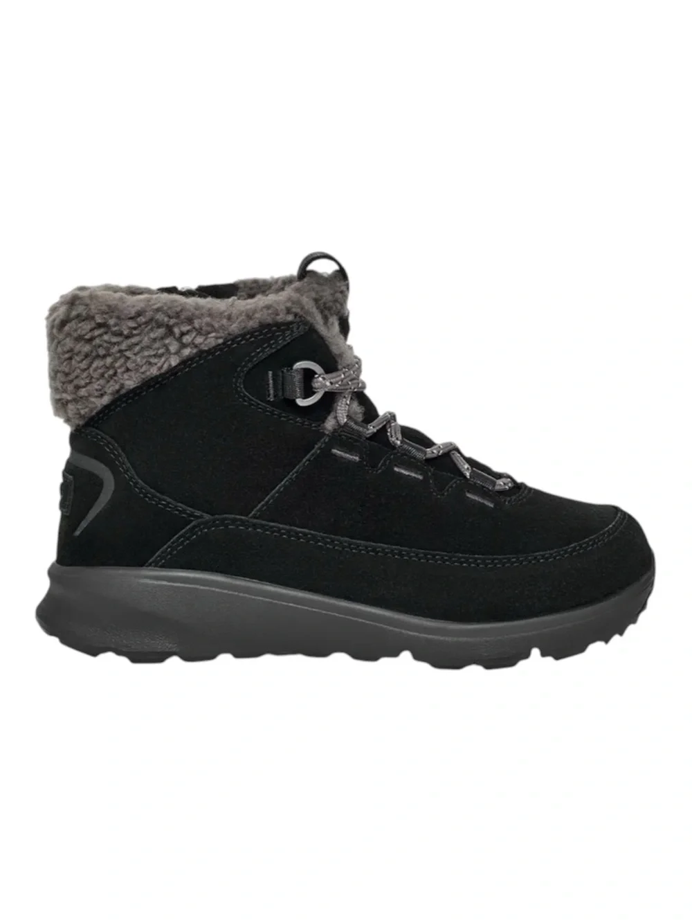 UGG Kids TerreTrail Cozy Lace Black Suede Waterproof Winter Boots Size 3 Kids EU
